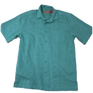 The‎ Havanera Co Mens Shirt Size Medium Casual Teal Sleeve Button Front